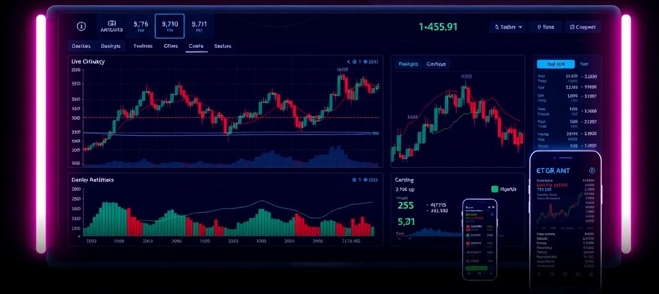 AICoin cryptocurrency platform showcasing real-time market charts and secure trading interface on multiple devices for investors.