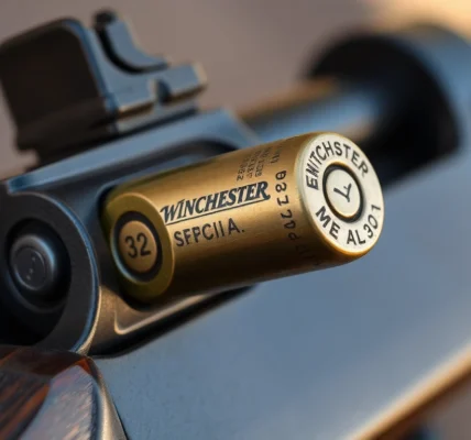 Authentic 32WIN cartridge in vintage Winchester rifle, highlighting craftsmanship and history of the .32 Winchester Special cartridge.
