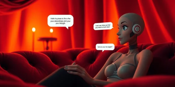 Cozy digital chat interface with an AI character in a romantic setting.