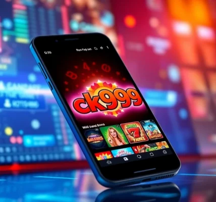 Interactive ck999 app on smartphone showcasing casino games and betting options, inviting users to join the fun seamlessly.