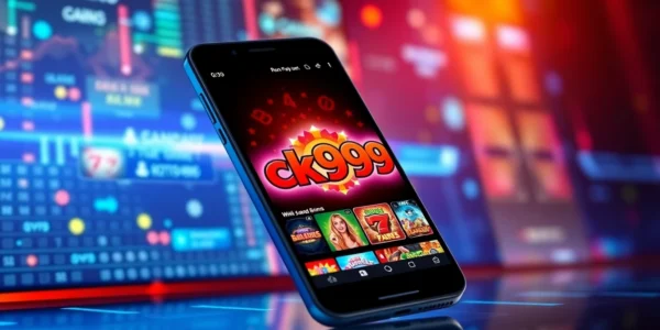 Interactive ck999 app on smartphone showcasing casino games and betting options, inviting users to join the fun seamlessly.