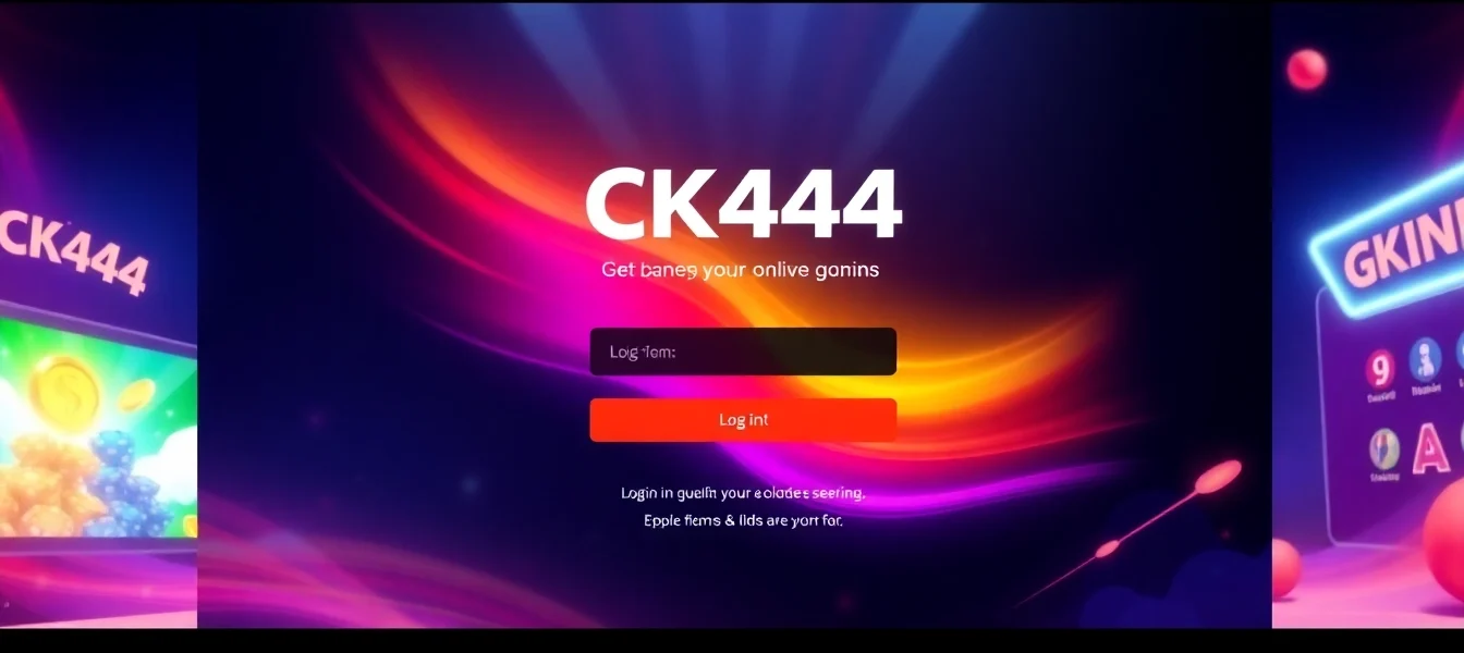 Secure ck444 login page showing user authentication with bold buttons and vibrant visuals, inviting players to access their accounts securely.