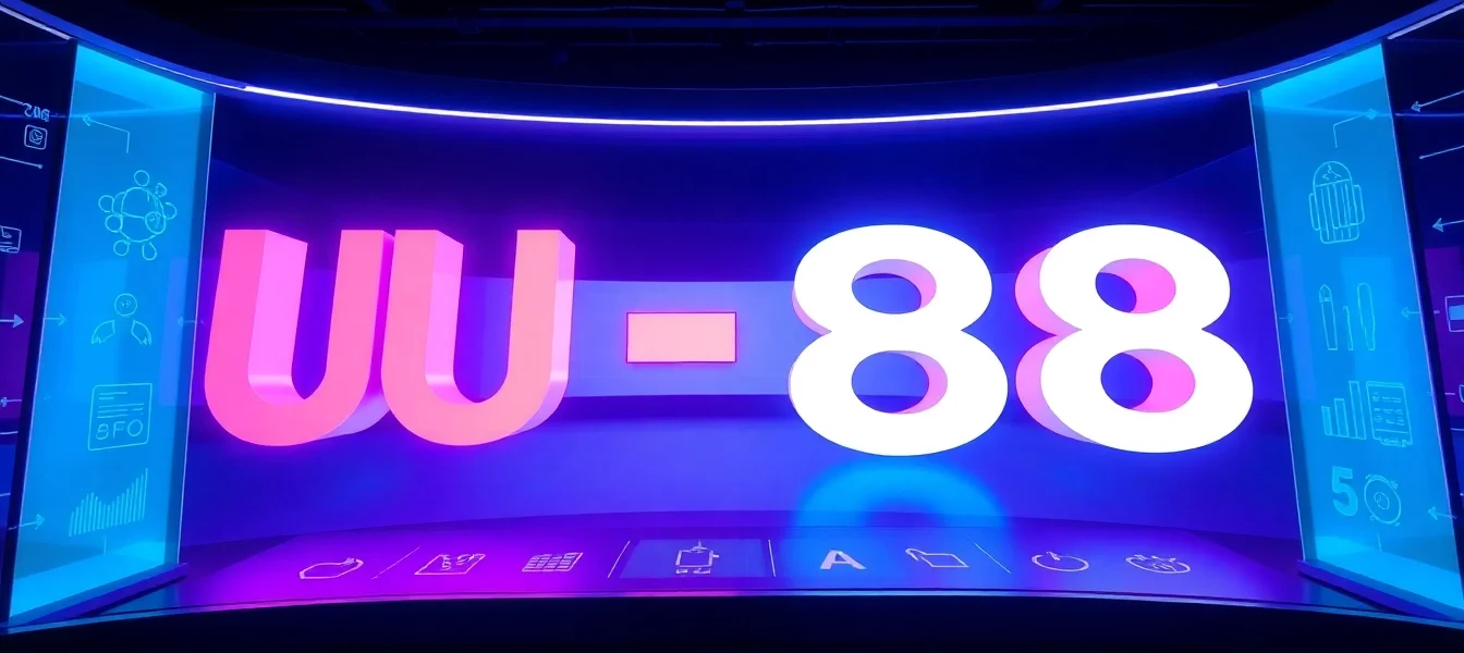 Engaging visual of the UU 88 branding with sleek design, representing online gaming or digital services, highlighting innovation and reliability.