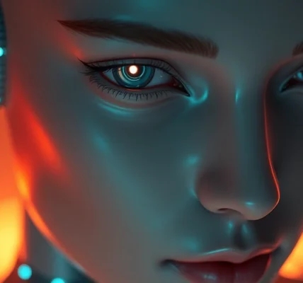 Engaging AI girlfriend nsfw scene featuring a realistic digital avatar with expressive features and inviting pose for adult audiences.