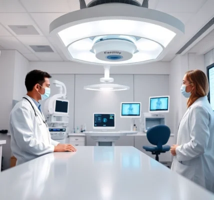 Fivet Italia fertility specialists analyze treatment plans in a modern clinic setting