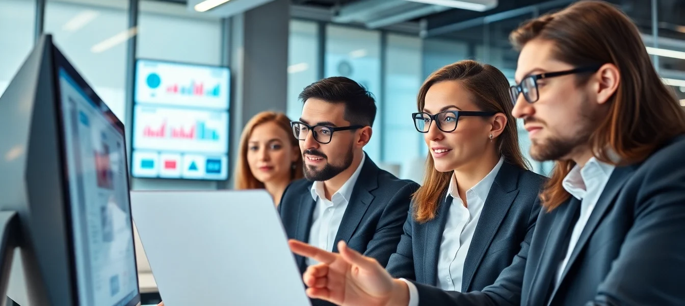 Business News for Startups trend analysis with professionals in a modern office setting