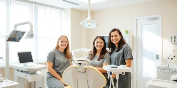 Ventura Bright Dental team providing friendly dental care in a warm, modern clinic environment