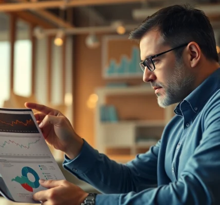 Expert Investment Insights clearly displayed on a tablet with financial graphs and a confident