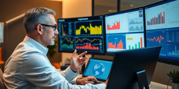 Professional analyzing Alternative Investment Guides UK strategies in a sleek office setting