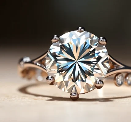 Capture of a dazzling engagement rings with diamond showcasing craftsmanship and elegance for