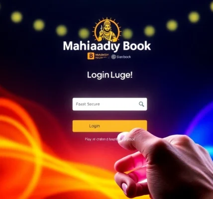 Secure Mahadev book login interface showing user entering details on a smartphone in a