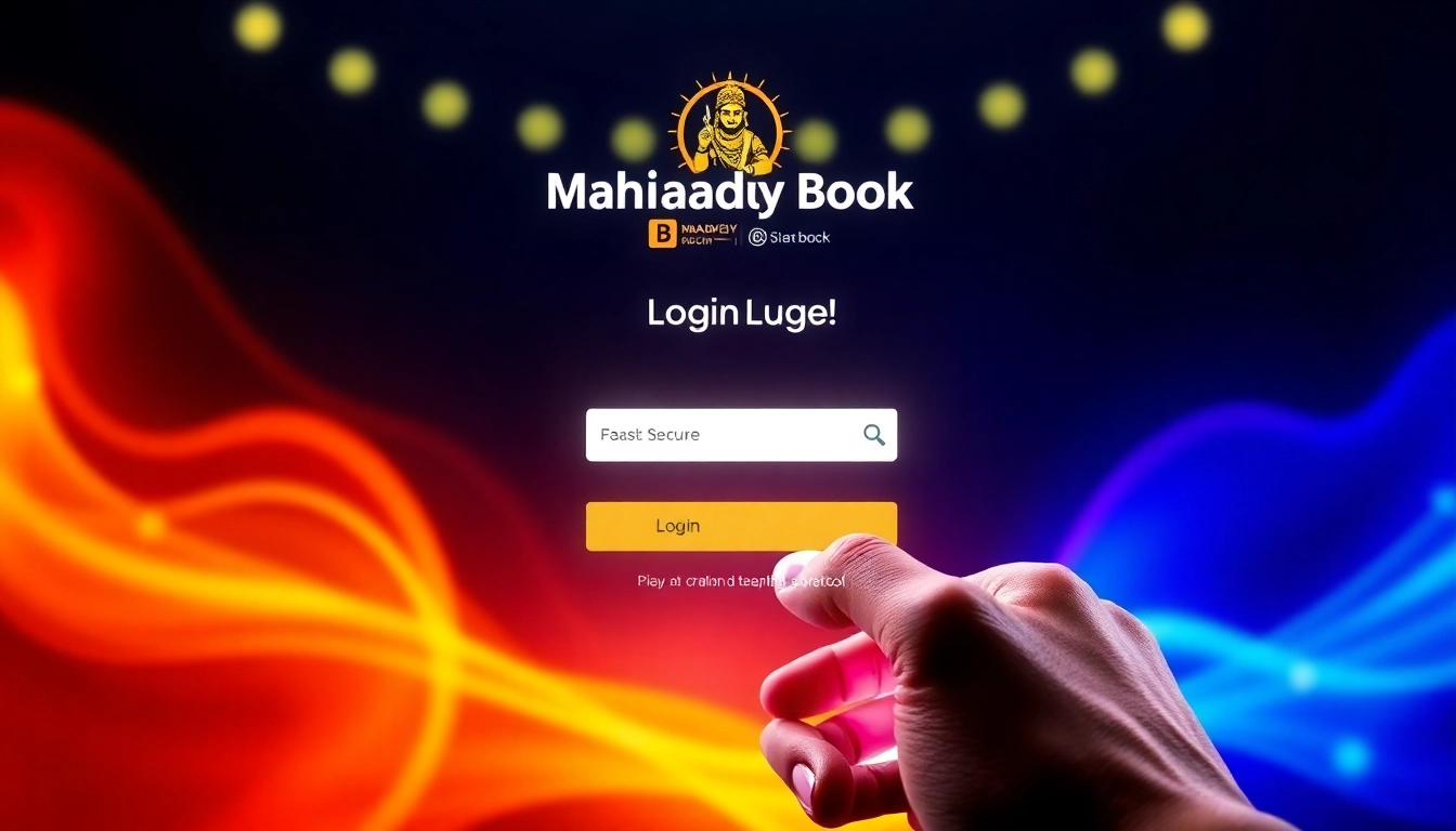 Secure Mahadev book login interface showing user entering details on a smartphone in a
