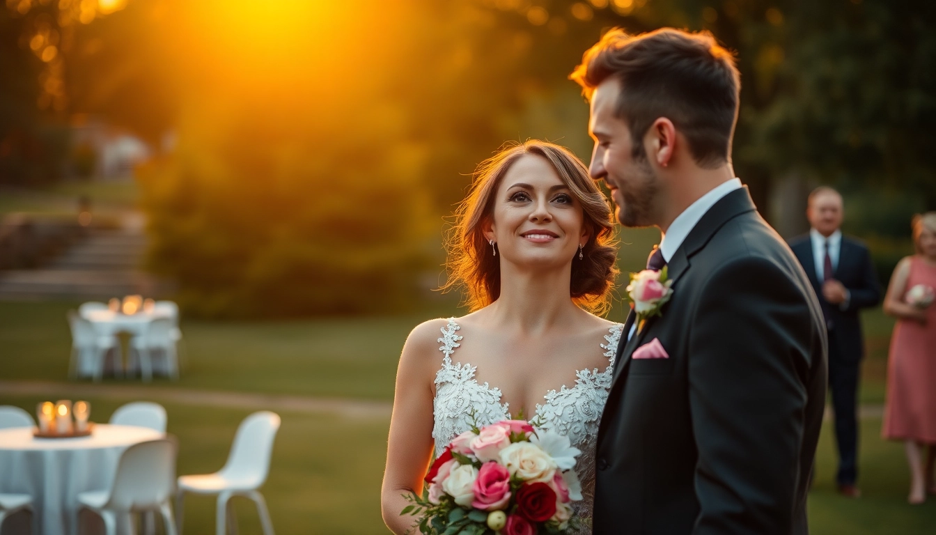 Professional eskuvo fotos capturing natural romantic moments at a wedding venue with emphasis