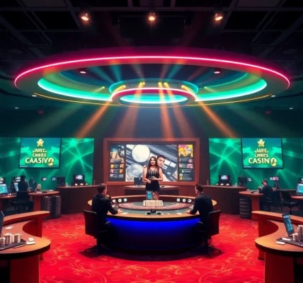 High-quality scene showcasing lively Canl casino siteleri with real dealers and immersive