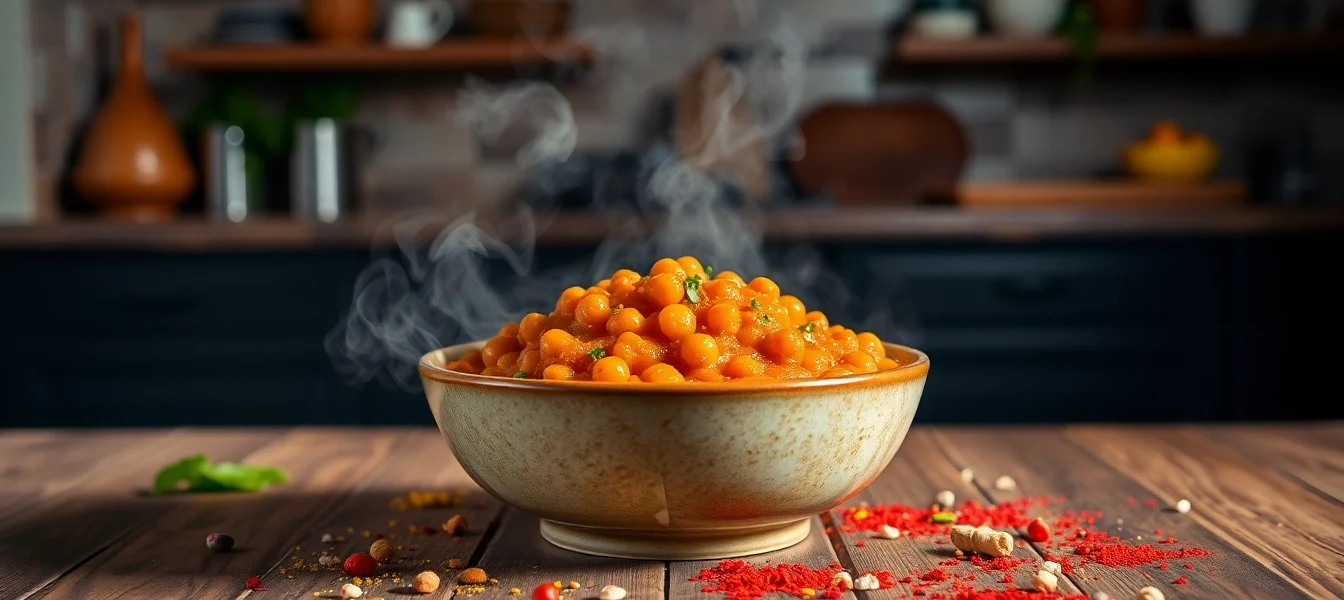 Delicious ready to eat Chana Masala served in a bowl, highlighting vibrant spices and textures