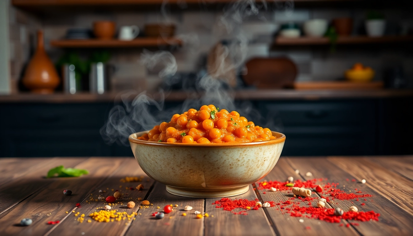 Delicious ready to eat Chana Masala served in a bowl, highlighting vibrant spices and textures